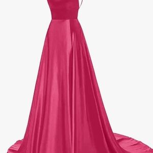 Alyce Paris Pink Spaghetti Strap Maxi Gown for Prom